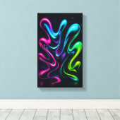 Neon Dreams II Abstract Wall Art | Chrome Glow Leinwanddruck (Insitu (Holzboden))