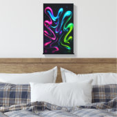 Neon Dreams II Abstract Wall Art | Chrome Glow Leinwanddruck (Insitu (Schlafzimmer))