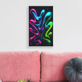 Neon Dreams II Abstract Wall Art | Chrome Glow Leinwanddruck (Insitu (Wohnzimmer))