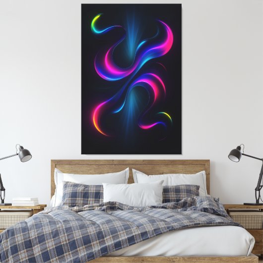 Neon Dreams III Metal Wall Art | Modern Abstract Leinwanddruck (Insitu (Schlafzimmer))