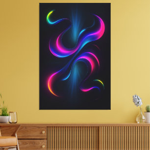 Neon Dreams III Metall-Wandkunst   Moderne Abstrak Leinwanddruck