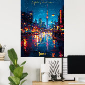 Neon Dreams of Tokyo - Ein schimmerndes Gedenken a Poster (Heimbüro)