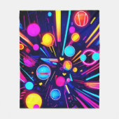 Neon Dreams - Psychedelische Formen & Farben Fleecedecke (Vorderseite)