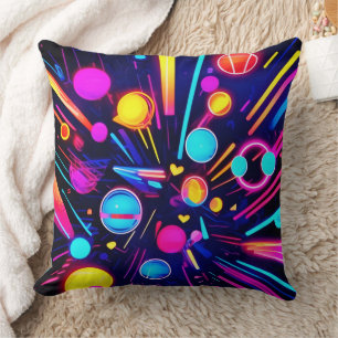 Neon Dreams - Psychedelische Formen & Farben Kissen