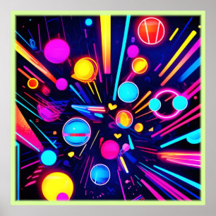 Neon Dreams - Psychedelische Formen & Farben Poster