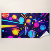 Neon Dreams - Psychedelische Formen & Farben Strandtuch (Vorderseite)