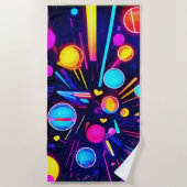 Neon Dreams - Psychedelische Formen & Farben Strandtuch (Vorderseite)
