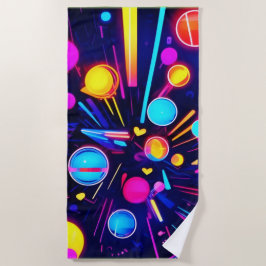 Neon Dreams - Psychedelische Formen & Farben Strandtuch