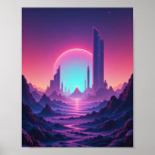 Neon Dreams: Retro Futurismus Wall Art Poster (Vorne)
