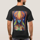 Neon Dreams: Surreal Dali Universe Art T - Shirt (Rückseite)
