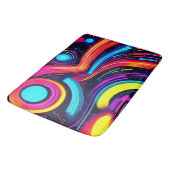 Neon Dreamscape Art Badematte (Schrägansicht)