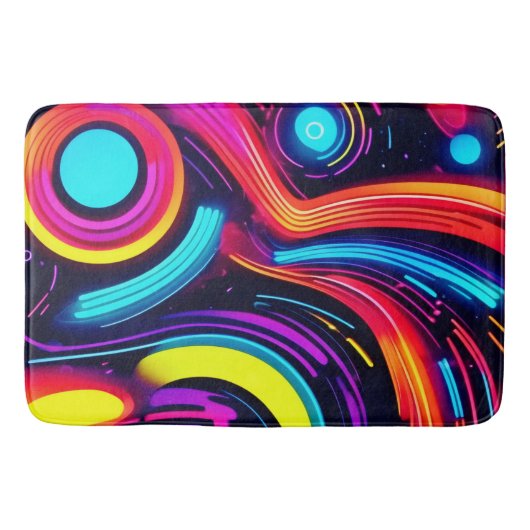 Neon Dreamscape Art Badematte (Vorderseite)