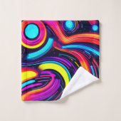 Neon Dreamscape Art Badhandtuch Set (Waschlappen)