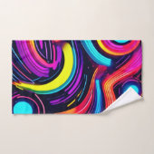 Neon Dreamscape Art Badhandtuch Set (Handtuch)