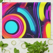 Neon Dreamscape Art Geschirrtuch (Gefaltet)