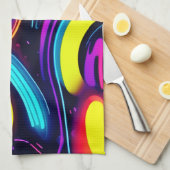 Neon Dreamscape Art Geschirrtuch (Viertel Falte)