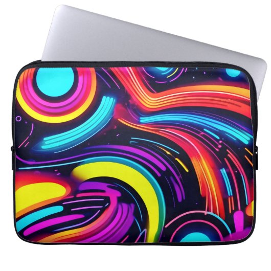 Neon Dreamscape Art Laptopschutzhülle (Vorderseite)