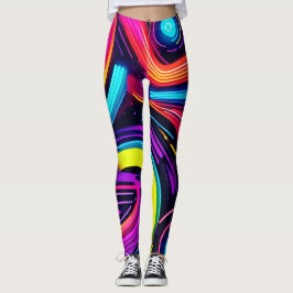 Neon Dreamscape Art Leggings