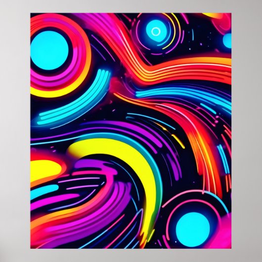 Neon Dreamscape Art Poster (Vorne)