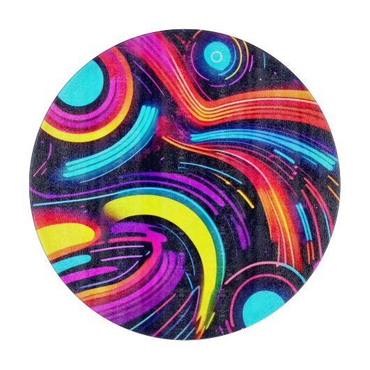Neon Dreamscape Art Schneidebrett (Vorderseite)