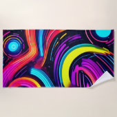 Neon Dreamscape Art Strandtuch (Vorderseite)