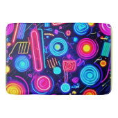 Neon Dreamscape: Eine lebendige Abstrakte Kunst Badematte (Vorderseite)