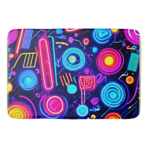 Neon Dreamscape: Eine lebendige Abstrakte Kunst Badematte