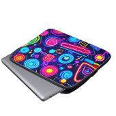 Neon Dreamscape: Eine lebendige Abstrakte Kunst Laptopschutzhülle (Vorne Knopf)