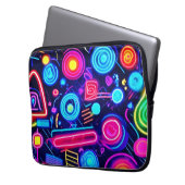 Neon Dreamscape: Eine lebendige Abstrakte Kunst Laptopschutzhülle (Vorderseite Links)