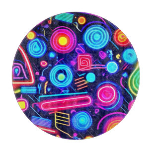 Neon Dreamscape: Eine lebendige Abstrakte Kunst Schneidebrett