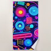 Neon Dreamscape: Eine lebendige Abstrakte Kunst Strandtuch (Vorderseite)