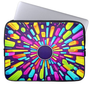 Neon Dreamscape: Eine psychedelische Reise Laptopschutzhülle