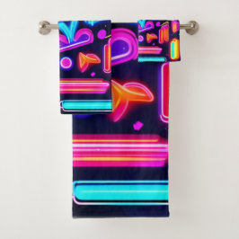 Neon Dreamscape Symphony Badhandtuch Set