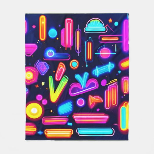 Neon Dreamscape Symphony Fleecedecke (Vorderseite)
