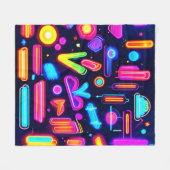 Neon Dreamscape Symphony Fleecedecke (Vorderseite (Horizontal))