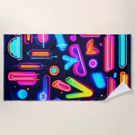 Neon Dreamscape Symphony Strandtuch