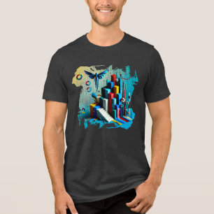 Neon Dreamscape - T - Shirt der digitalen Kunst