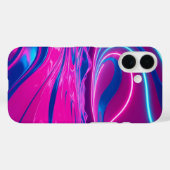 Neon Dreamwave Electric Pink & Blue Abstrakt Case-Mate iPhone Hülle (Rückseite (Horizontal))
