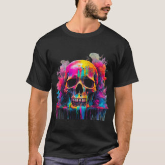 Neon Drip Skull Men's Basic T-Shirt