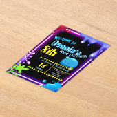 Neon Drip Slime Birthday Party Invitation Kids Acryleinladungen (Ablage )