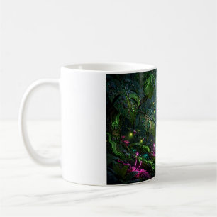 Neon Dschungel — AI Regenwald Tech Fusion Kunst Ta Kaffeetasse