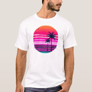 Neon Dusk - VHS Vaporwave Sunset 90 T-Shirt