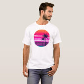 Neon Dusk - VHS Vaporwave Sunset 90 T-Shirt (Vorne ganz)