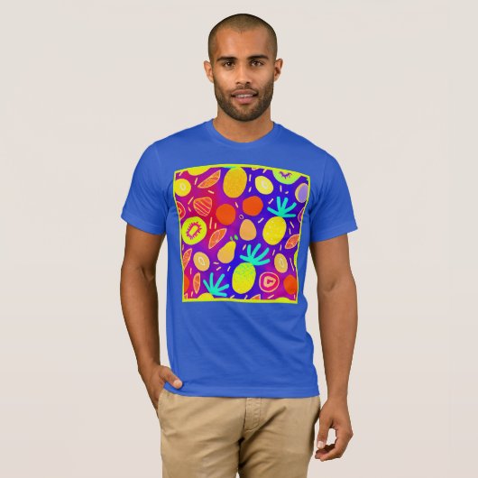 Neon Dynamic Fruchtmuster Art T-Shirt (Vorne ganz)