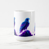 Neon Eagle on Glowing Rock – Cyberpunk Style Kaffeetasse (Mittel)