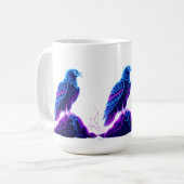 Neon Eagle on Glowing Rock – Cyberpunk Style Kaffeetasse (Vorderseite Links)