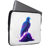Neon Eagle on Glowing Rock – Cyberpunk Style Laptopschutzhülle (Vorne Rechts)