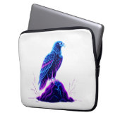 Neon Eagle on Glowing Rock – Cyberpunk Style Laptopschutzhülle (Vorderseite Links)
