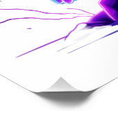 Neon Eagle on Glowing Rock – Cyberpunk Style Poster (Ecke)