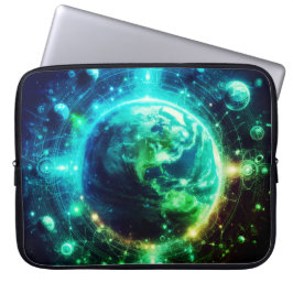 Neon Earth and Her Siblings on 15" Electronics Bag Laptopschutzhülle